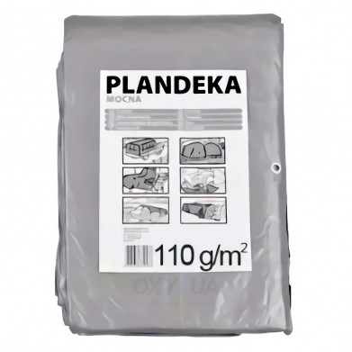 Тент тарпауліновий 8x12м Сірий 110 гр/м2 PLANDEKA Mocna (Польща)