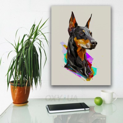 Картина на холсте Doberman Colours