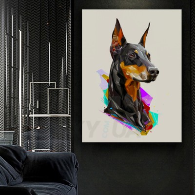 Картина на холсте Doberman Colours