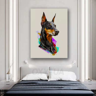 Картина на холсте Doberman Colours