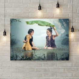 Картина на полотні У річці під дощем