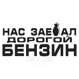 Наклейка на авто - Нас зае.ал дорогой бензин