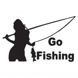 Наклейка на авто - Go Fishing v2
