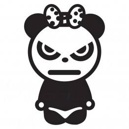 Наклейка на авто - Angry Panda Girl