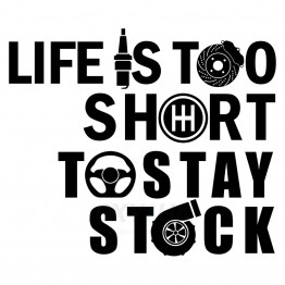 Наклейка на авто - Life is Too Short to Stay Stock
