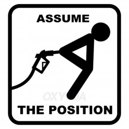 Наклейка на авто - Assume the position