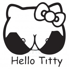 Наклейка на авто - Hello Titty