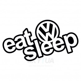 Наклейка на авто - Eat VW Sleep