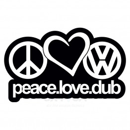 Наклейка на авто - Peace Love Dub