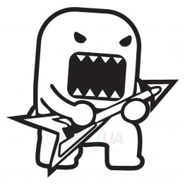 Наклейка на авто - Domo Kun Guitar Hero