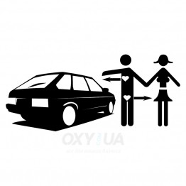 Наклейка на авто - Like sex and love car