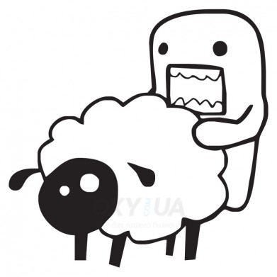 Наклейка на авто - Domo Kun Love Sheep