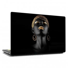 Наклейка для ноутбука - Black and gold girl