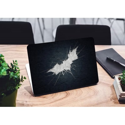 Наклейка для ноутбука - Batman white cracks logo