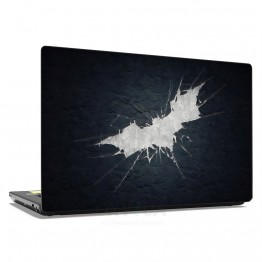 Наклейка для ноутбука - Batman white cracks logo