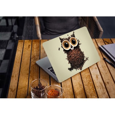 Наклейка для ноутбука - Coffee Owl