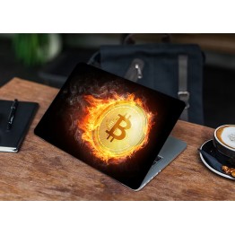 Наклейка для ноутбука - Burning bitcoin