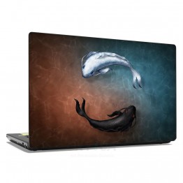 Наклейка для ноутбука - Black and whita fish