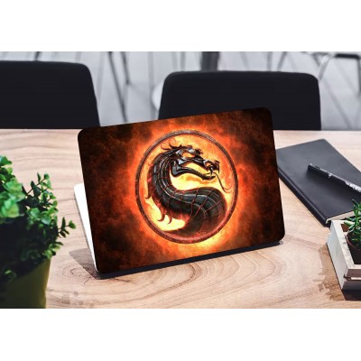 Наклейка для ноутбука - Mortal Kombat fire logo