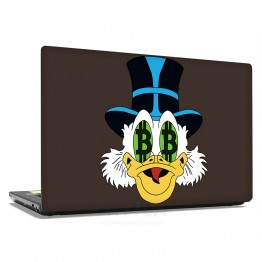 Наклейка для ноутбука - Bitcoin Scrooge