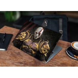 Наклейка для ноутбука - God Of War Kratos на троні