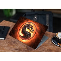 Наклейка для ноутбука - Mortal Kombat fire logo