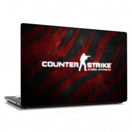 Наклейка для ноутбука - Counter-Strike black red logo