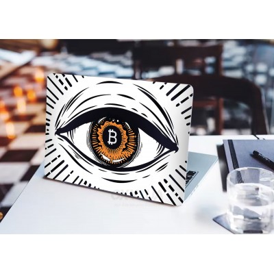 Наклейка для ноутбука - Bitcoin eye